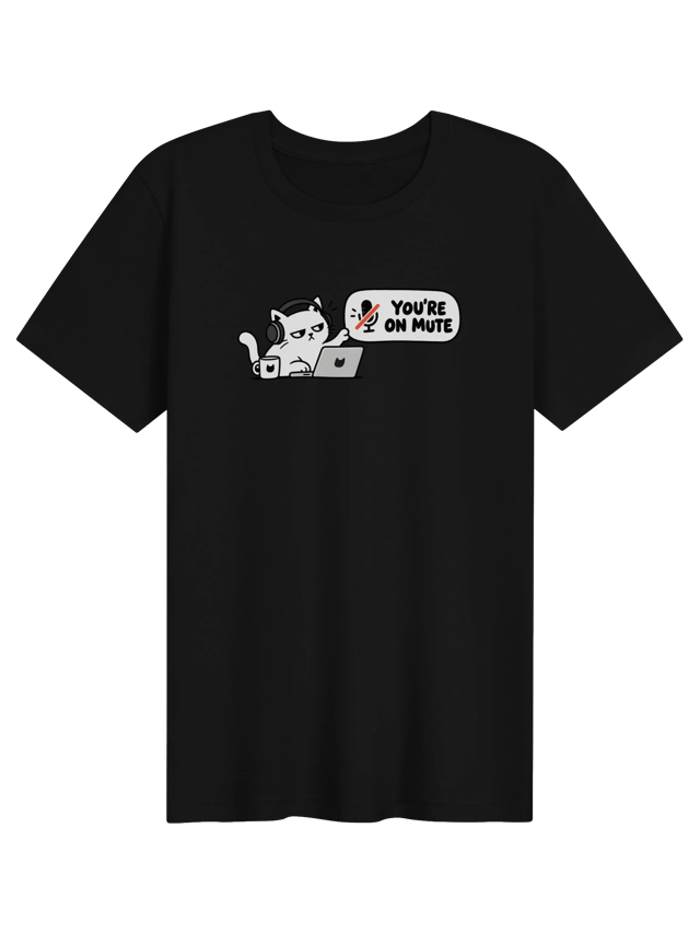You’re On Mute Cat Women's Shirt shirt in black
