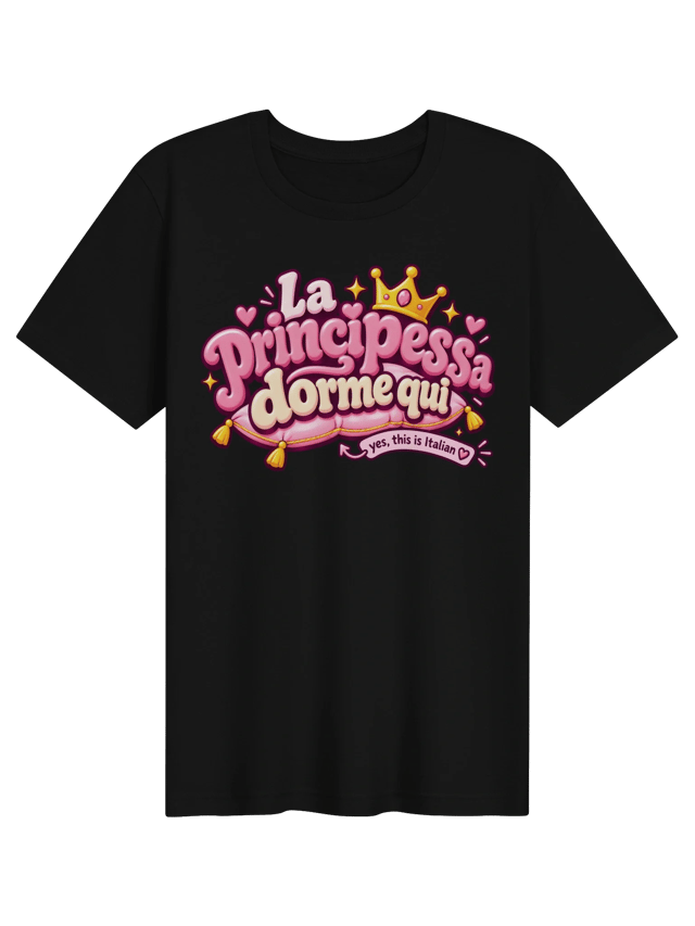 La principessa dorme qui shirt in black