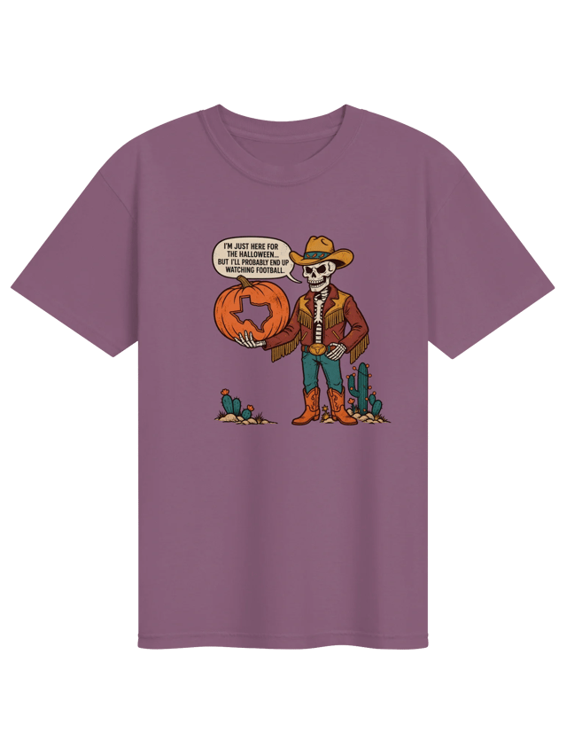 Halloween Cowboy Skeleton Mens Shirt shirt in berry