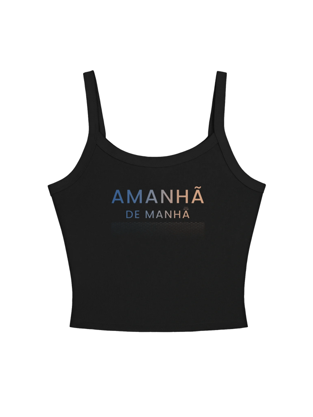 Amanhã de Manhã Womens Portuguese Tank Top shirt in solid black blend