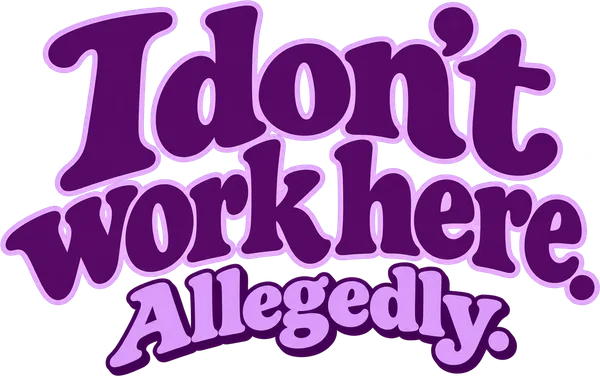 I don't work here allegedly tee in navy