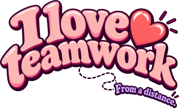 I love teamwork from a distance tee in black